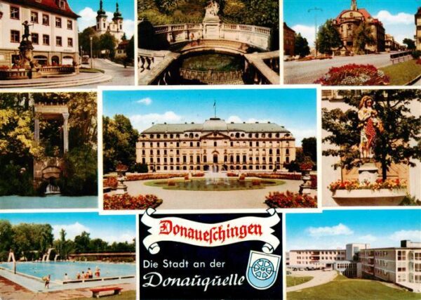 Donaueschingen Dianabrunnen Stadtkirche Donauquelle Fuerstl Schoss Rathaus Hanse