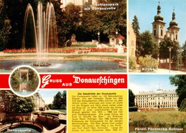 Donaueschingen Schlosspark Donauquelle Kirche Fuerstenberg Schloss