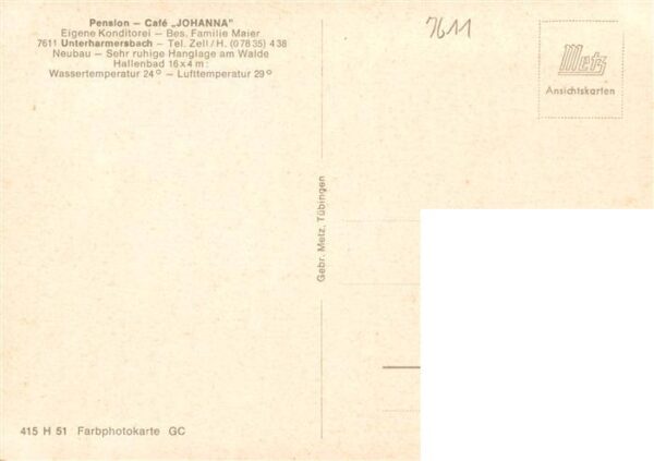 Unterharmersbach Pension Cafe Johanna – Bild 2