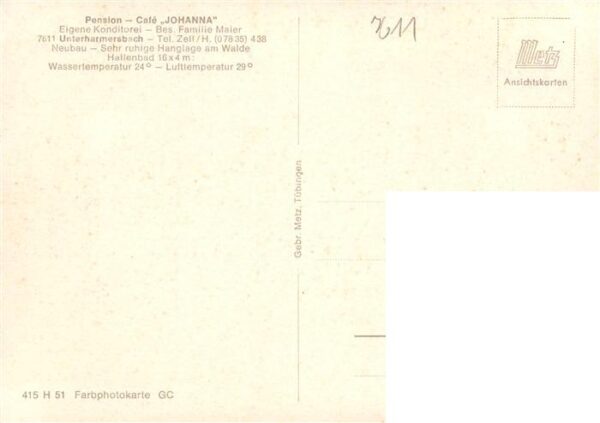 Unterharmersbach Pension Cafe Johanna – Bild 2