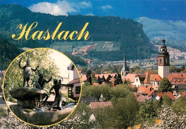 Haslach Kempten Allgaeu Brunnen Panorama Kirche