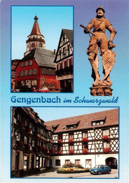 Gengenbach Teilansichten Brunnenfigur Fachwerkhaus