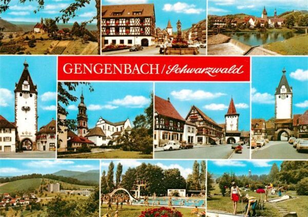 Gengenbach Marktplatz Brunnen Obertor Rathaus Panorama Schwimmbad Park