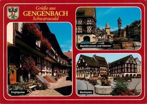 Gengenbach Markt Brunnen und Obertor Engelgasse Marktplatz