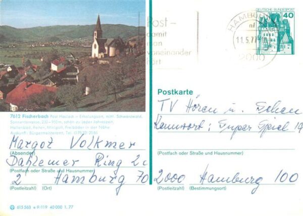 Fischerbach Kinzigtal Ortsansicht mit Kirche