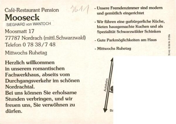 Nordrach Café Restaurant Pension Mooseck Luftkurort Schwarzwald – Bild 2