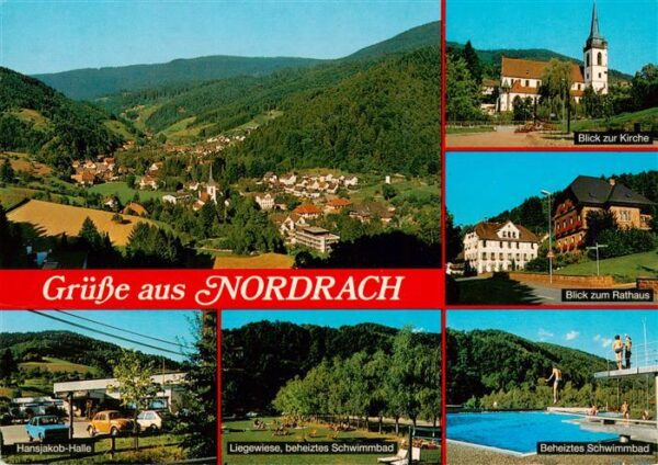 Nordrach Panorama Luftkurort Schwarzwald Kirche Rathaus Freibad Festhalle