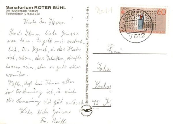 Heidburg Muehlenbach Sanatorium Roter Buehl Aufenthaltsraum – Bild 2