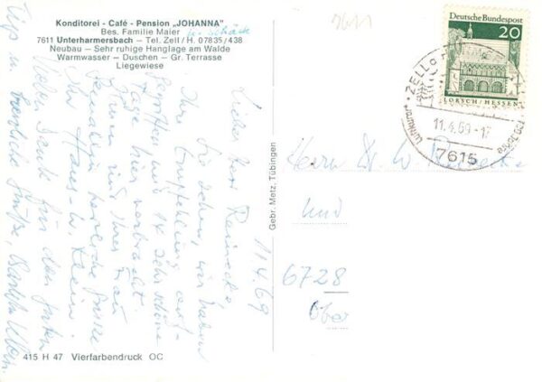 Unterharmersbach Konditorei Café Pension Johanna Gastraeume Terrasse – Bild 2