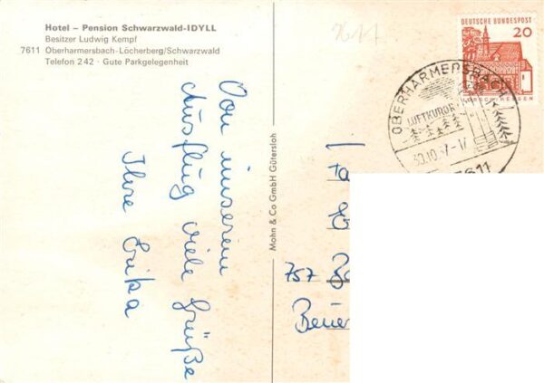Loecherberg Oberharmersbach Hotel Pension Schwarzwald-Idyll Luftkurort im Schwar – Bild 2