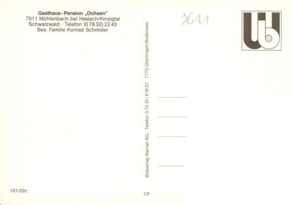 Muehlenbach Wolfach Kinzigtal Baden Ortsansicht mit Kirche Gasthaus Pension Ochs – Bild 2