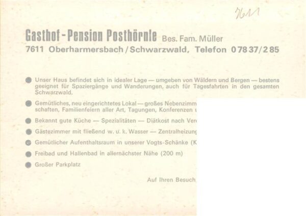 Oberharmersbach Gasthof Pension Posthoernle – Bild 2