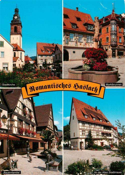 Haslach Kinzigtal Stadtkirche Marktbrunnen Bauernfamilie An der Alten Stadtmauer