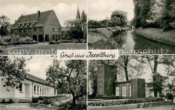 Isselburg Partie a. d. Issel Rathaus Kindergarten Ehrenmal