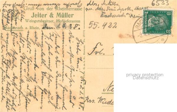 Bacharach Rhein Weinkellerei Jeiter u. Mueller Hoflieferanten – Bild 2
