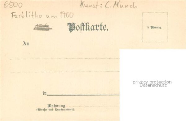 Mainz  Rhein Totalansicht Kuenstlerkarte C. Muench – Bild 2