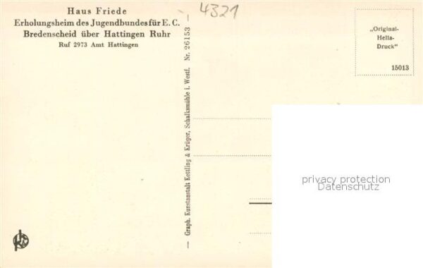 Bredenscheid Hattingen Haus Friede Erholungsheim Vorplatz – Bild 2