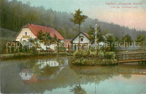 Eisenberg Thueringen Gasthof Naupolds Muehle mit Teich