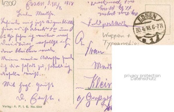 Essen  Ruhr Villa Huegel Ruhrtal bei Huegel Wappen und Typographie Feldpost – Bild 2