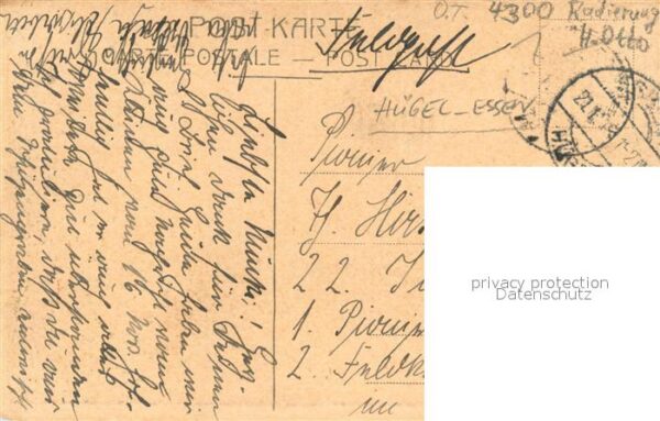 Huegel Essen Radierung H. Otto Feldpost – Bild 2