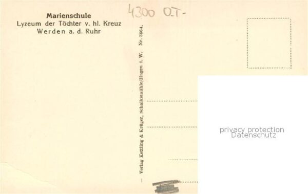 Werden Ruhr Essen Marienschule Lyzeum der Toechter v. hl. Kreuz Aula Innen – Bild 2