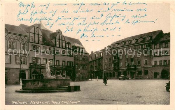 Weimar  Thueringen Markt mir Haus Elephant