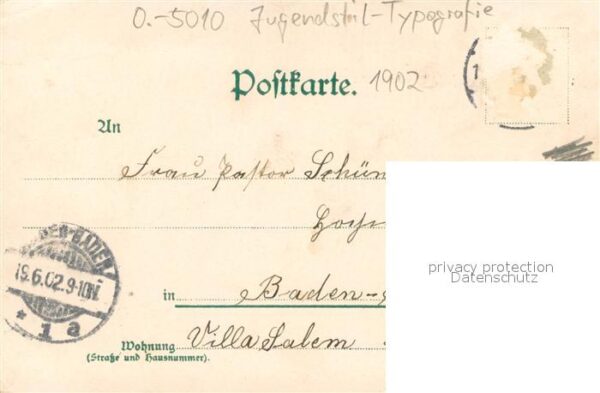 Erfurt Totalansicht Jugendstil-Typografie – Bild 2