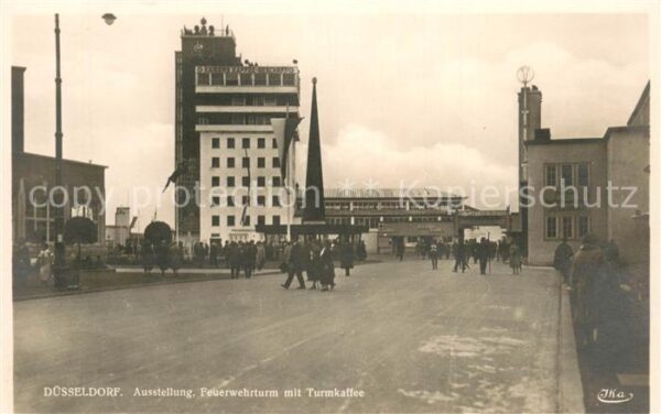 Duesseldorf Ausstellung Feuerwehrturm mit Turmkaffee