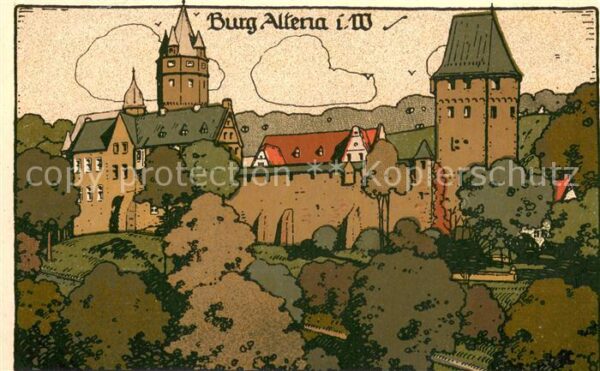 Altena Lenne Kuenstler-Steinzeichnung