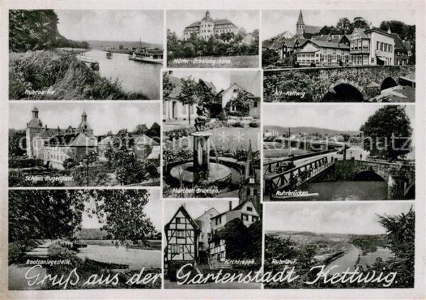 Kettwig Ruhrpartie Bootsanlegestelle Ruhrbruecken Alt-Kettwig Muetter-Erholungsh