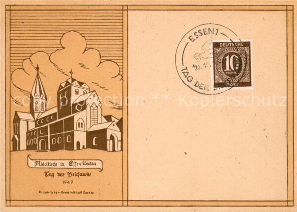Werden Ruhr Essen Abteikirche  Ortspostkarte