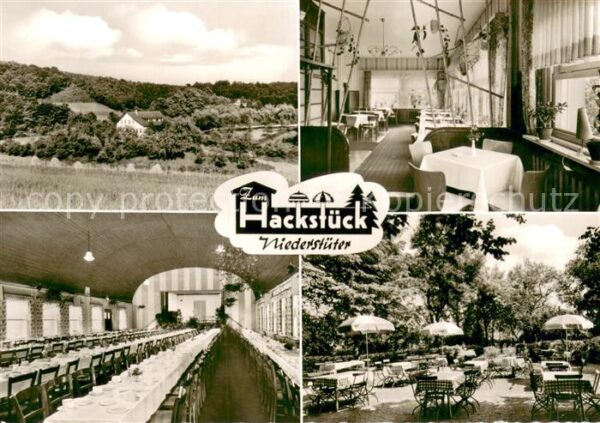 Hattingen Ruhr Ausflugsgaststaette Zum Hackstueck Innen und Aussen mit Terrasse