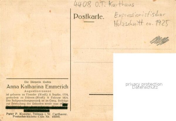 Karthaus Duelmen Leidensstaette v. Anna Katharina Gamerich Expressionistischer H – Bild 2