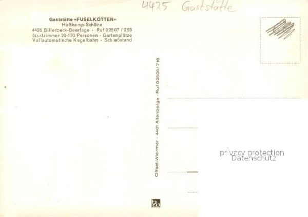 Billerbeck Westfalen Gaststaette Fuselkotten Innen- und Aussenansichten – Bild 2