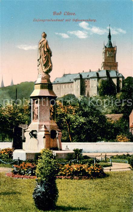 Cleve Kleve Bad Lohengrindenkmal mit Schwanenburg