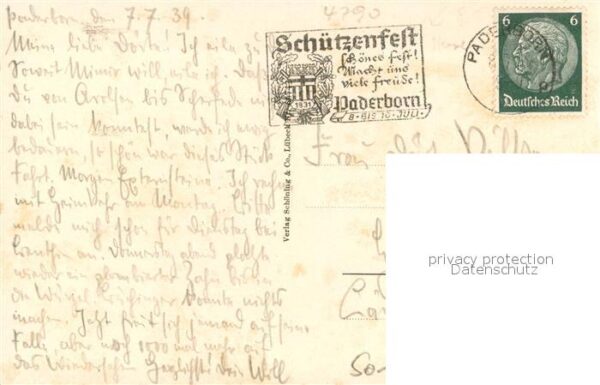 Paderborn Teilansicht mit Turm und Kirche – Bild 2