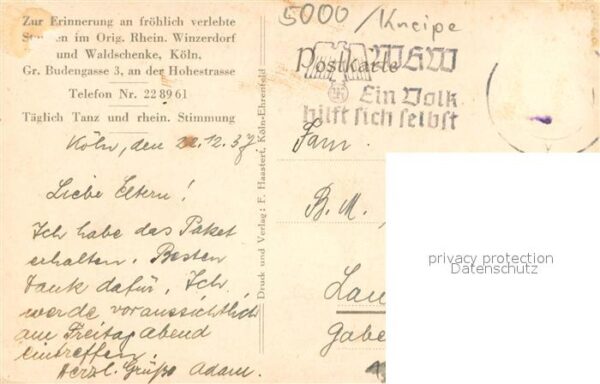 Koeln Rhein Kneipe Budenecker Schlossberg Winzerdorf und Waldschenke – Bild 2