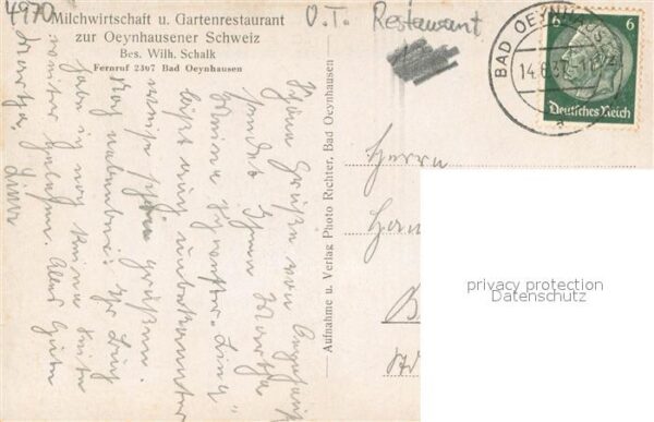 Bad Oeynhausen Milchwirtschaft und Gartenrestaurant Zur Oeynhausener Schweiz Gas – Bild 2
