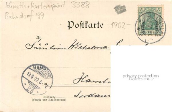 Harzburg Bad Unter den Eichen und Teilansicht Kuenstlerkarte signiert – Bild 2