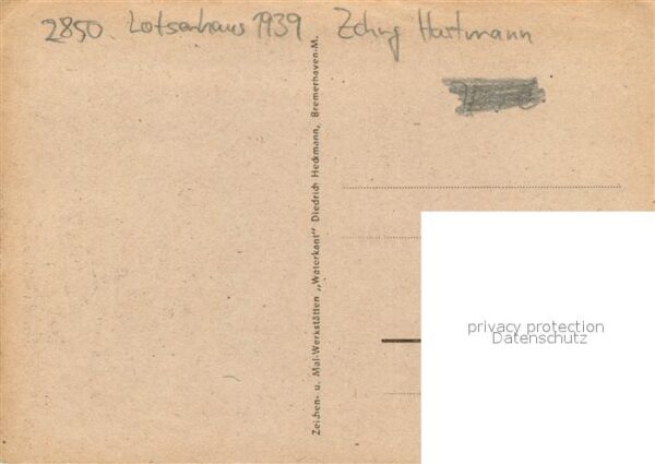 Bremerhaven Am Lotsenhaus Zeichnung von Hartmann – Bild 2