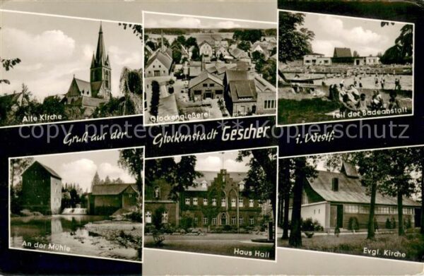 Gescher Badeanstalt Kirche Muehle Haus-Hall Glockengiesserei