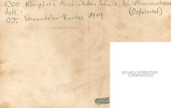 Essen  Ruhr Kgl Maschinenbau Schule Verwundeten Kurs 1919 – Bild 2
