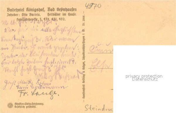 Bad Oeynhausen Badehotel Koenigshof Steindruck – Bild 2