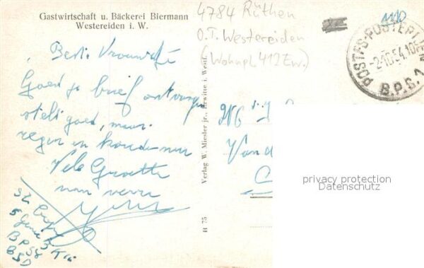 Ruethen Moehne Gastwirtschaft und Baeckerei Biermann Kirche Panoram – Bild 2