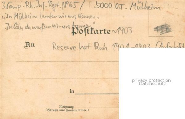 Muelheim Rhein 3 Comp Rh Inf Regt No 65 Gruppenaufnahme – Bild 2