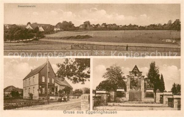 Eggeringhausen Borchen Panorama Kolonialwarenhandlung Anton Leifeld Kriegerdenkm