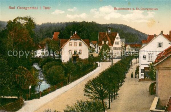 Bad Georgenthal Gotha Hauptstrasse und St Georgenplatz