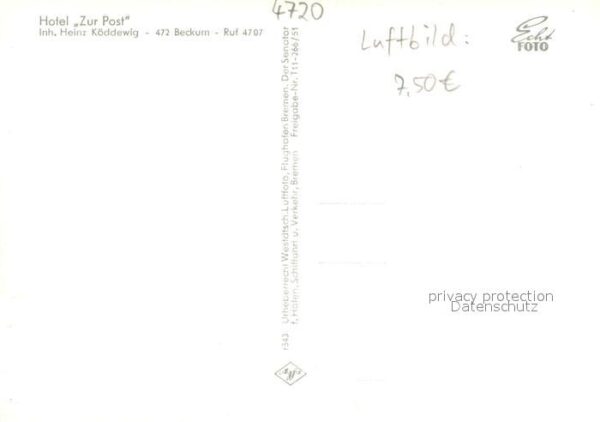 Beckum  Westfalen Hotel Zur Post Fliegeraufnahme – Bild 2