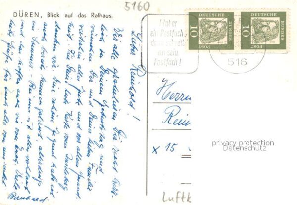 Dueren Rheinland Fliegeraufnahme mit Rathaus – Bild 2