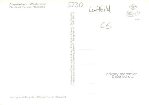 Altenkirchen Westerwald Christuskirche mit Marktplatz Fliegeraufnahme – Bild 2